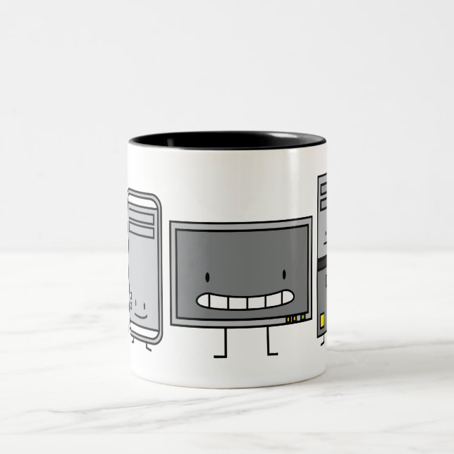 Rechnerfamilie ES Schirm-Maus-PC Turm Zweifarbige Tasse (Mittel)