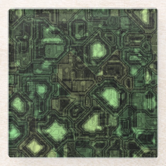 Rechnerschaltunghintergrund Glasuntersetzer (Vorderseite)