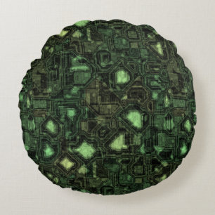 Rechnerschaltunghintergrund Rundes Kissen