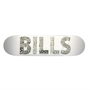 Rechnungs-Gekritzel-Collage Skateboard