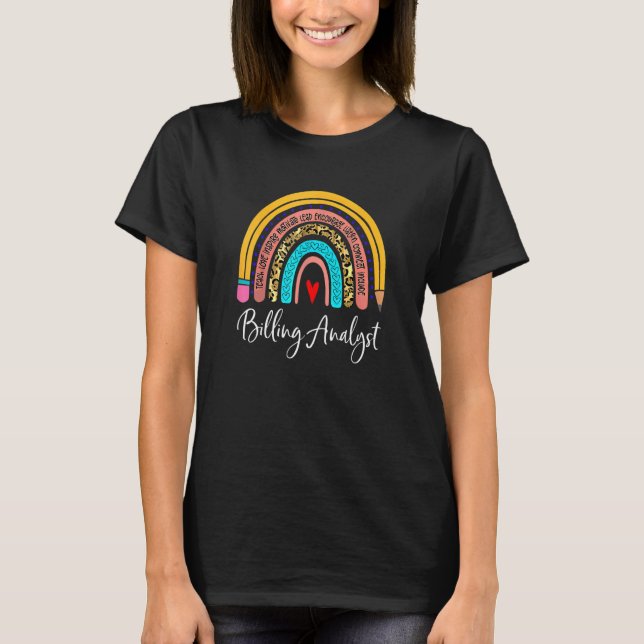 Rechnungsanalyst Leopard-Regenbogenrechnung bis zu T-Shirt (Vorderseite)