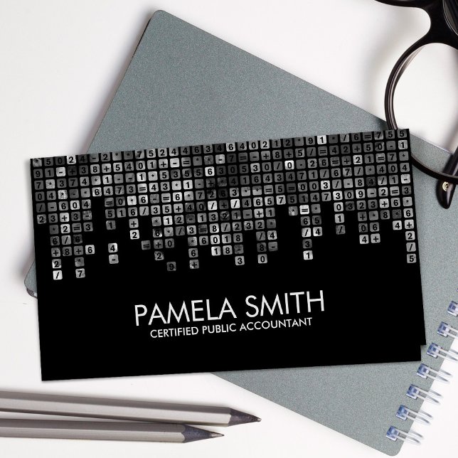 Rechnungslegung - Abstrakte Graustufen Visitenkarte (Von Creator hochgeladen)