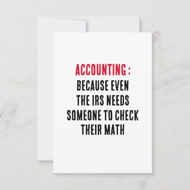 Rechnungslegung: Denn selbst das IRS braucht jeman Dankeskarte (Vorderseite)