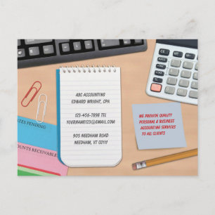 Rechnungslegungskarte Postkarte