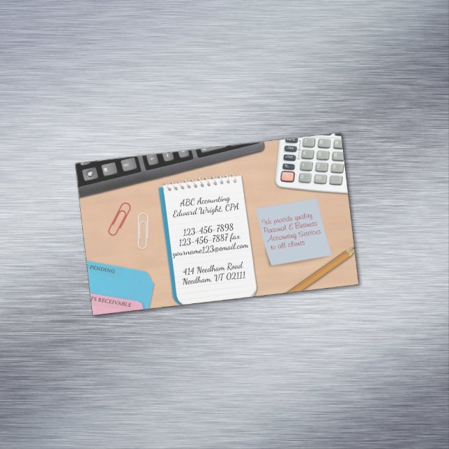 Rechnungsstelle Magnetische Visitenkarte (Beispiel)