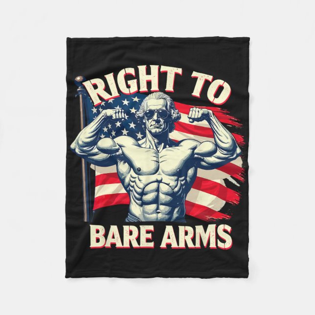 Recht auf Arms George Washington Bodybuilder G Fleecedecke (Vorderseite)