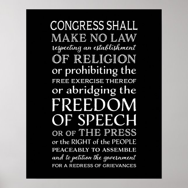 Recht auf freie Meinungsäußerung - Text Poster (Vorne)