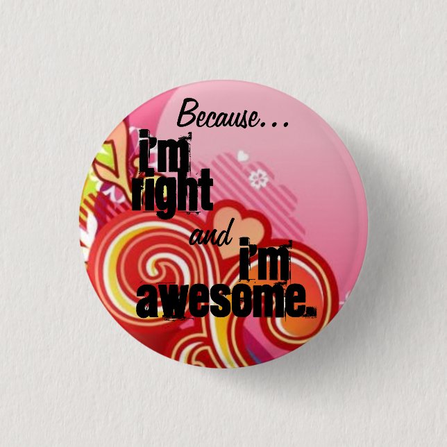 Recht u. fantastisches button (Vorderseite)