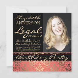 Recht und Blond 21. Geburtstag Party Einladung