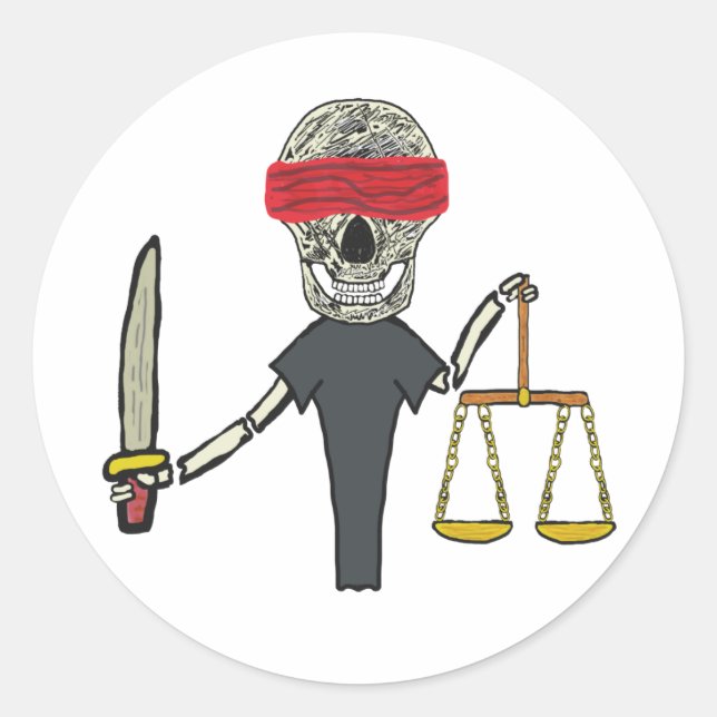 Recht und Justiz Runder Aufkleber (Vorderseite)