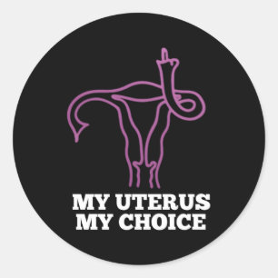 Rechte der Fortpflanzung Mein Uterus Prochoice Runder Aufkleber