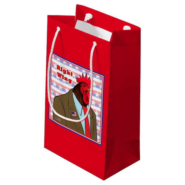 Rechte Flügelrolle Kleine Geschenktüte (Rückseite Schrägansicht)