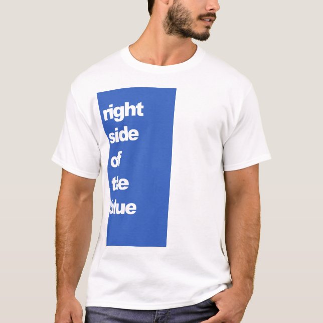 Rechte Seite des blauen Snooker-T - Shirt (Vorderseite)