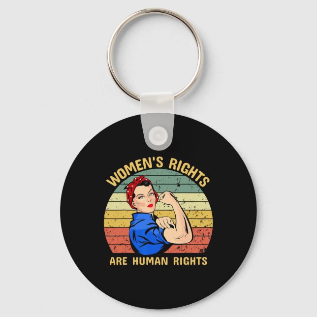 Rechte sind Menschenrechte Feminismus Feministisch Schlüsselanhänger (Vorderseite)