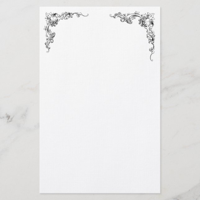 Rechte und links Ecke blühen Entwurf Briefpapier (Vorderseite)