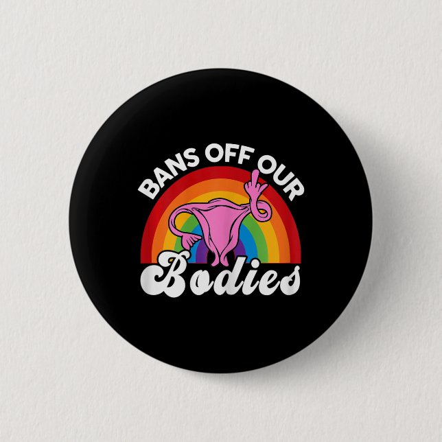 Rechte verbieten unsere Körper Uterus Middle Finge Button (Vorderseite)