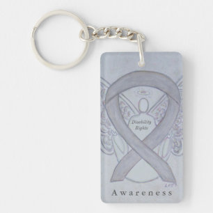 Rechte von Behinderten: Angel Awareness Ribbon Sch Schlüsselanhänger
