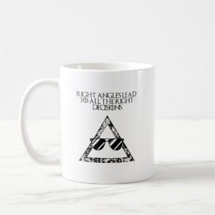Rechte Winkel führen zu lauter richtigen Entscheid Kaffeetasse