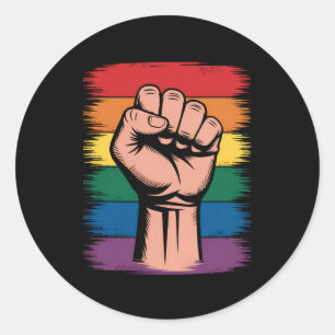 Rechte zur Unterstützung von LGBTQ durch Rainbow P Runder Aufkleber