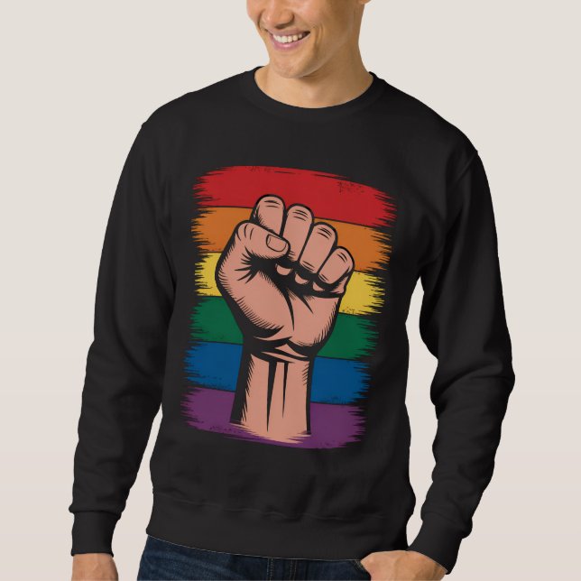 Rechte zur Unterstützung von LGBTQ durch Rainbow P Sweatshirt (Vorderseite)