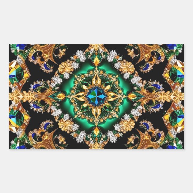 Rechteck-Aufkleber mit brasilianischen Farben Rechteckiger Aufkleber (Vorderseite)