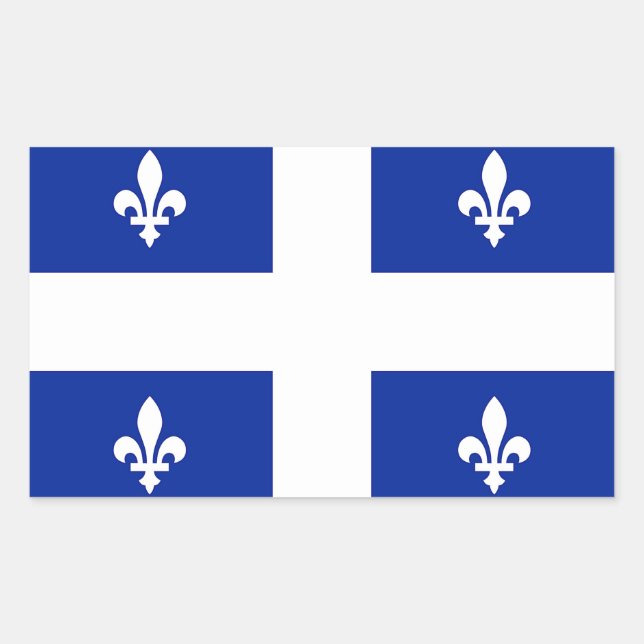 Rechteck-Aufkleber mit der Flagge von Quebec, Kana Rechteckiger Aufkleber (Vorderseite)