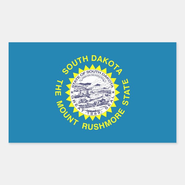 Rechteck-Aufkleber mit der Flagge von South Dakota Rechteckiger Aufkleber (Vorderseite)