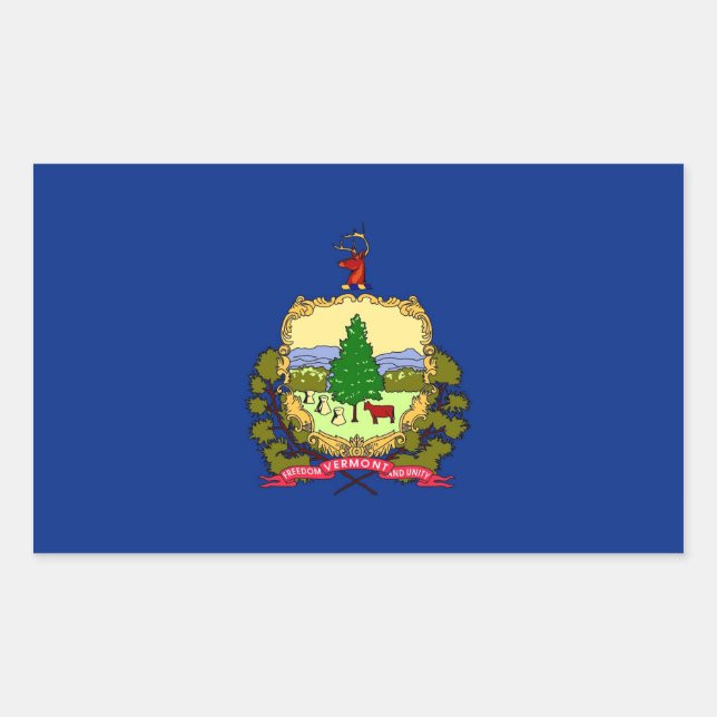 Rechteck-Aufkleber mit der Flagge von Vermont Rechteckiger Aufkleber (Vorderseite)