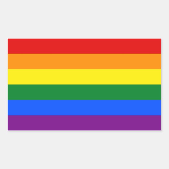 Rechteck-Aufkleber mit Flagge für LGBT Rechteckiger Aufkleber (Vorderseite)