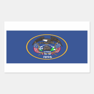 Rechteck-Aufkleber mit Flagge von Utah Rechteckiger Aufkleber