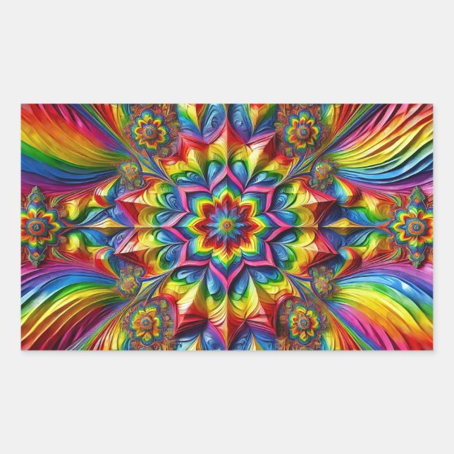 Rechteck-Aufkleber mit LGBTQ-Farben Rechteckiger Aufkleber (Vorderseite)