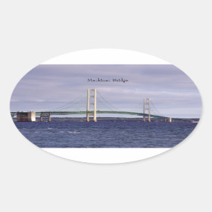 Rechteck der Mackinac-Brücke oder ovaler Aufkleber