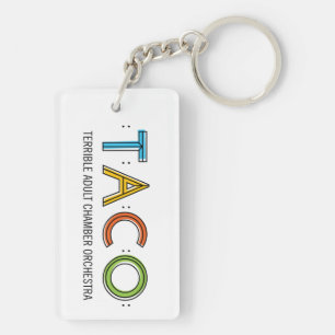 Rechteck (doppelseitiger) TACO Schlüsselanhänger