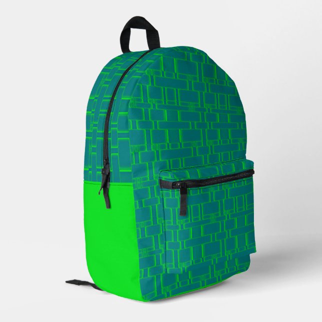 Rechteck-Muster-Gradient 3 Bedruckter Rucksack (Rückseitige Ecke links)