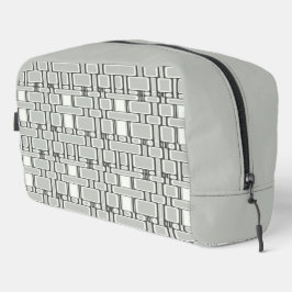 Rechteck Muster Neutral Grau Waschbeutel