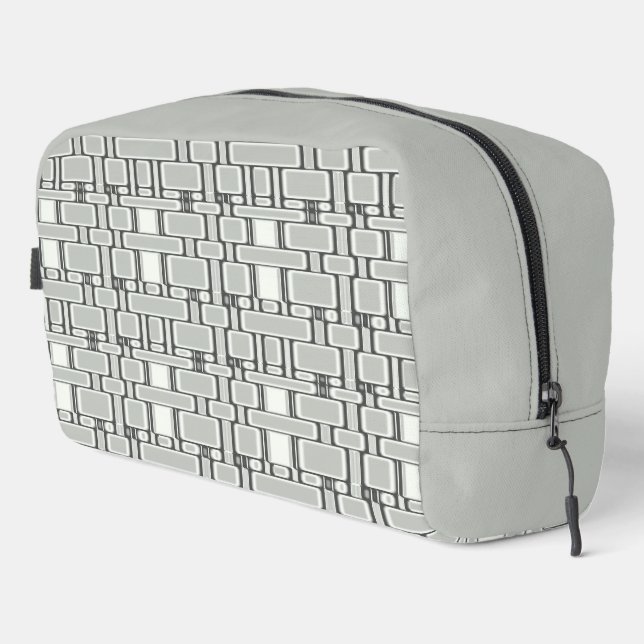 Rechteck Muster Neutral Grau Waschbeutel (Rechte Ecke)