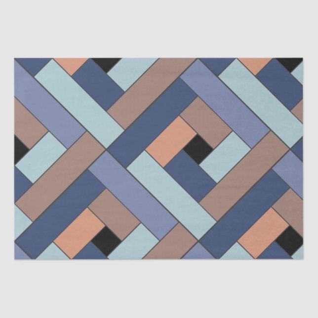 Rechteck-Muster (ver3) mit individueller Detailang Seidenpapier (Vorderseite)