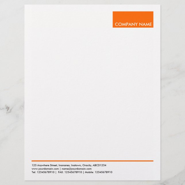 Rechteck - Orange Briefkopf (Vorderseite)