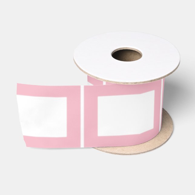 Rechteck Rosa und Weiß Satinband (Spule)