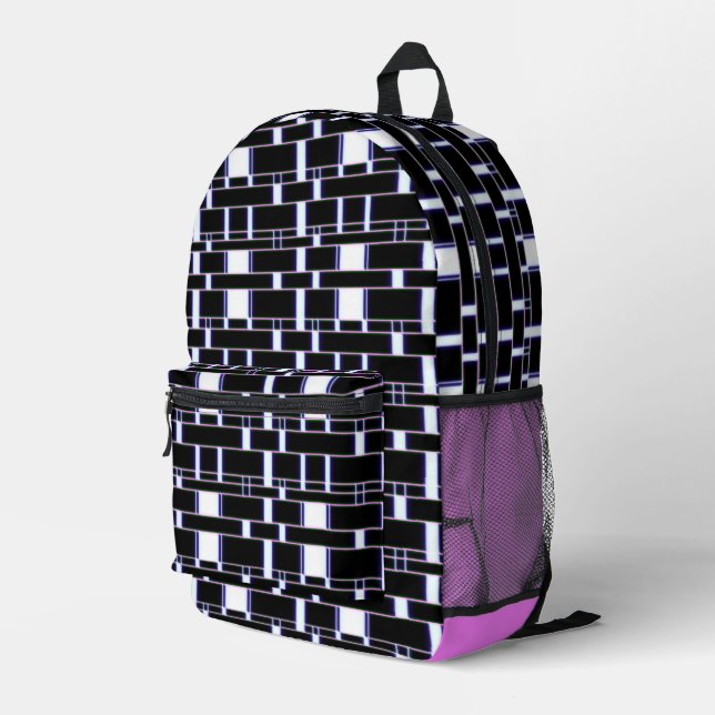 Rechteck Schwarz 4 Bedruckter Rucksack (Rückseitige Ecke Rechts)