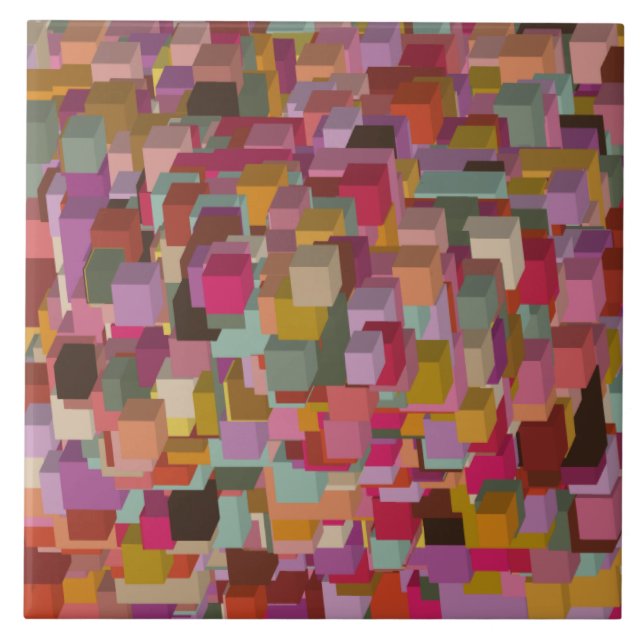 Rechteck- und Streifendesign in Multicolore Fliese (Vorderseite)