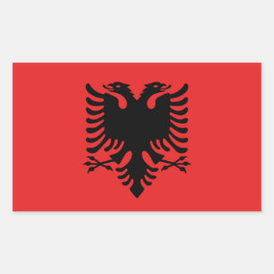 Rechteckaufkleber mit Flagge von Albanien Rechteckiger Aufkleber
