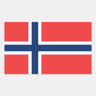 Rechteckaufkleber mit Flagge von Norwegen Rechteckiger Aufkleber
