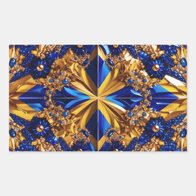 Rechteckaufkleber mit schwedischen Farben Rechteckiger Aufkleber (Vorderseite)