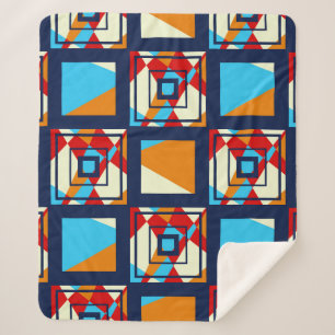 Rechtecke aus bunten Stücken. Trendnahtlose Pappe Sherpadecke