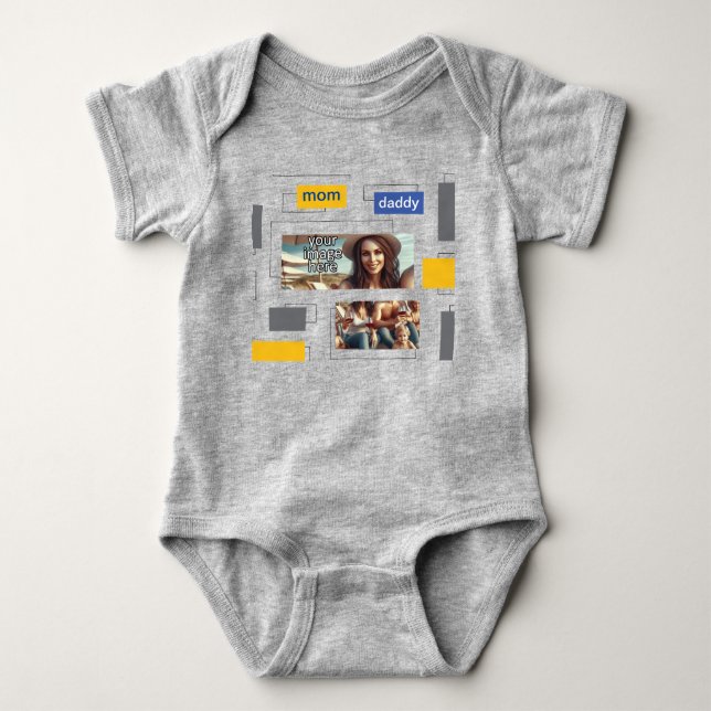 Rechtecke Baby Strampler (Vorderseite)