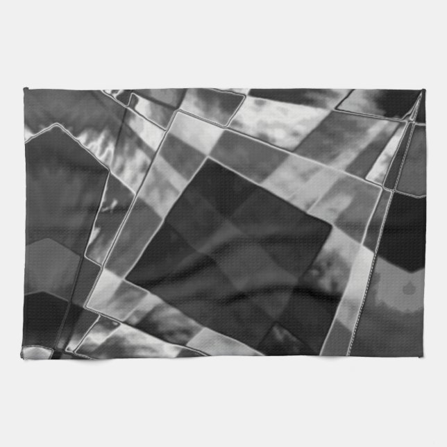 Rechtecke, eingearbeitet oder gestreckt, schwarz,  geschirrtuch (Horizontal)