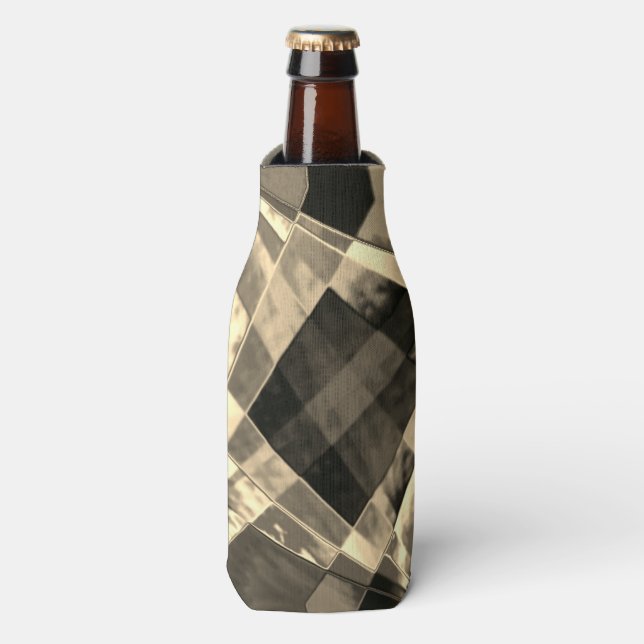 Rechtecke in Holz oder Beige geneigt? Flaschenkühler (Flaschenvorderseite)