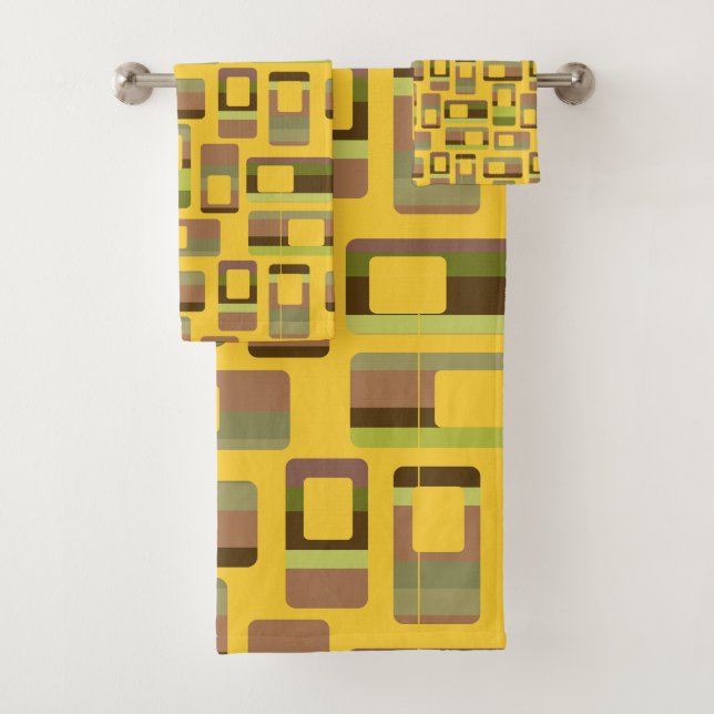 Rechtecke mit goldenem Streifen Badhandtuch Set (Insitu)