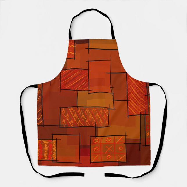 Rechtecke, Patchworkmuster, Doodle. Bruchquilt Schürze (Vorderseite)